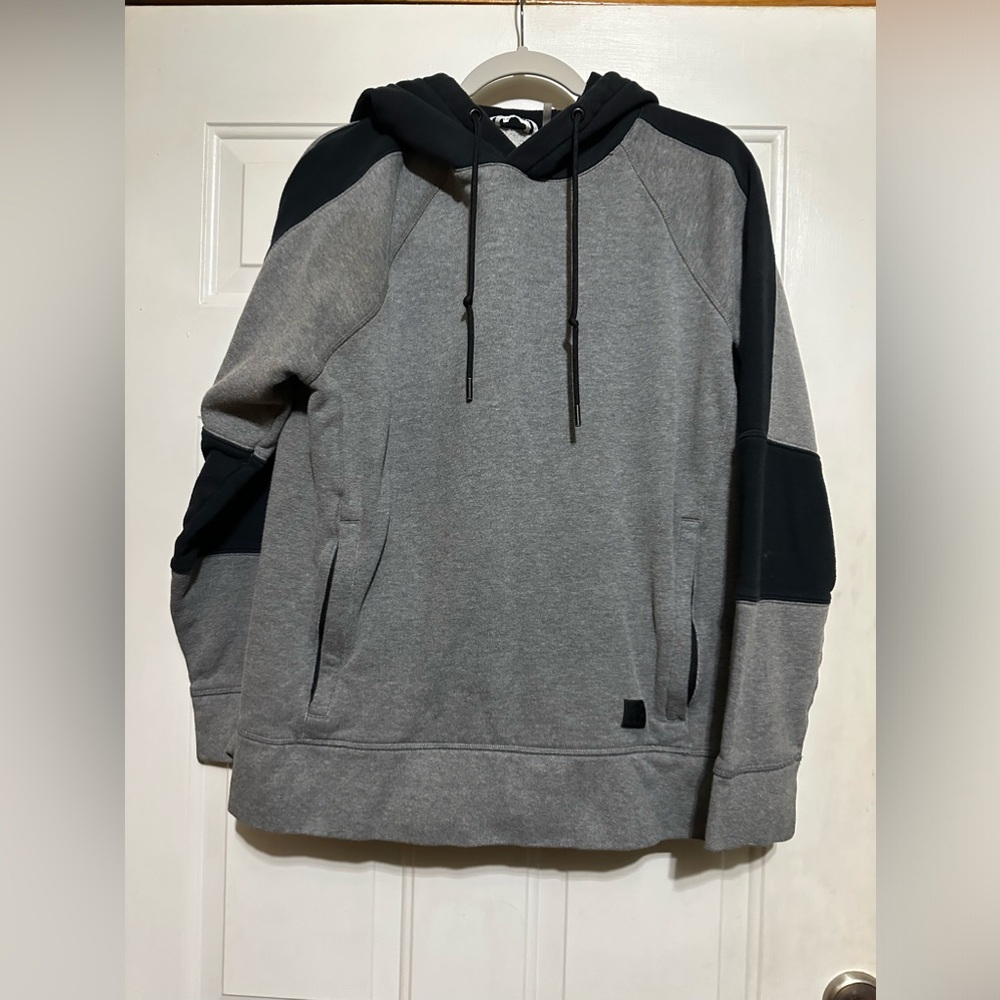 DKNY Sport Oversized‎ Black/Gray Women Sweatshirt With Hoodie Size L